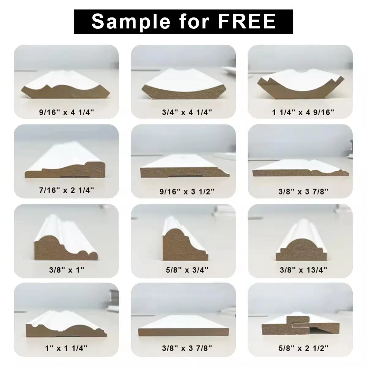 Interior Decorative White Wood Wall Skirting Outside Corner Architrave Wood Moulding for Ceiling