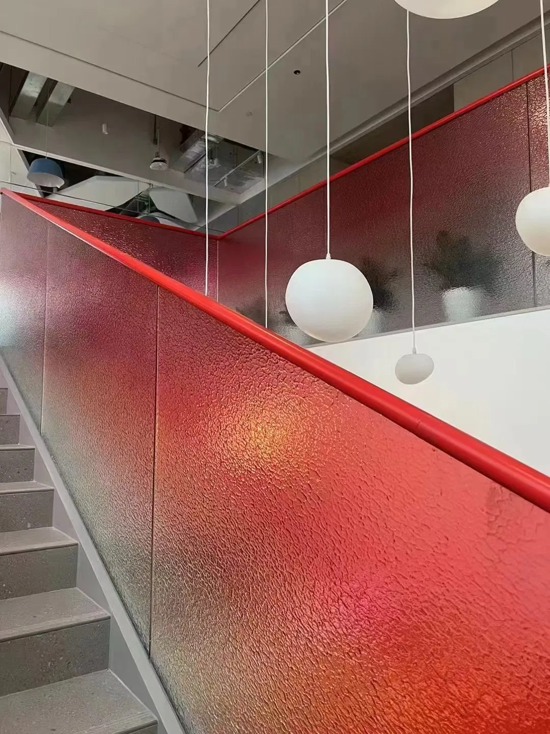 Hot-Selling Building Decoration with Hot Melt Three-Dimensional Pattern Stair Handrail Glass