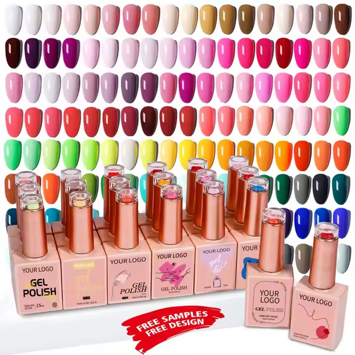 Soak off Gel Nail Polish Kit with 144 Neon Colors Custom Logo Bottle and Private Label Packaging