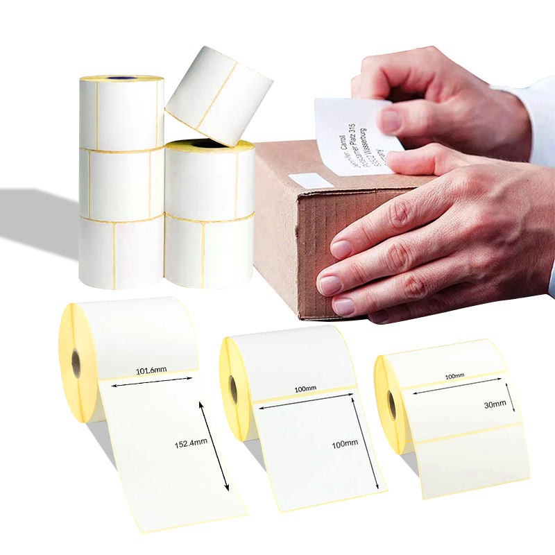 Custom Thermal Label Sticker Waterproof Oilproof Antifouling Strong Adhesive Printing Paper Rolls