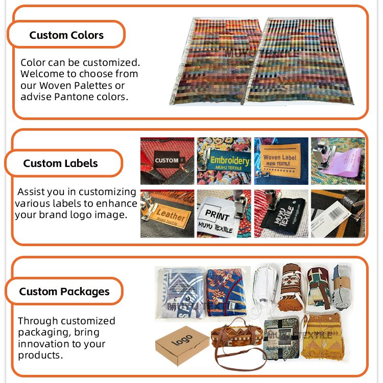 Low MOQ Custom Design Woven Tapestry Blanket with Custom Tapestry Jacquard Blanket for Various Uses