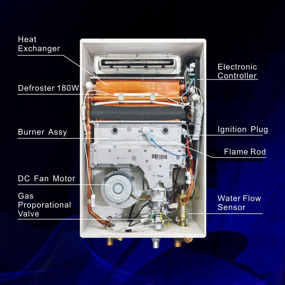 Проточный газовый водонагреватель 32 л/мин, уличный