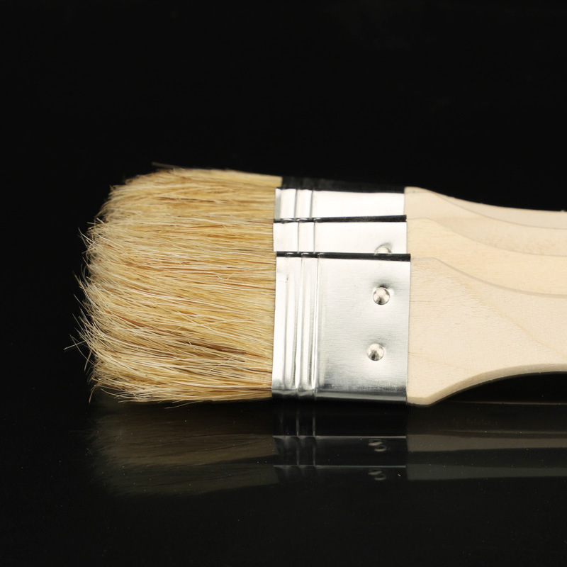 Белая нейлоновая кисть для художника, деревянная ручка