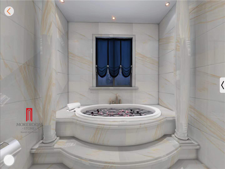 Natural Stone White Marble with Golden Veins Textures Slab