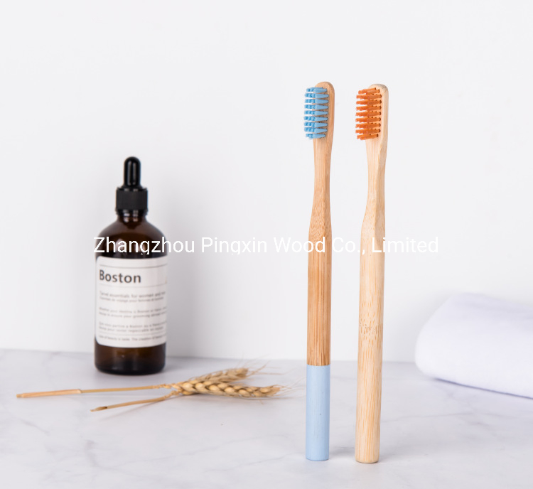 Disposable Bamboo Toothbrush with Round Bamboo Handled