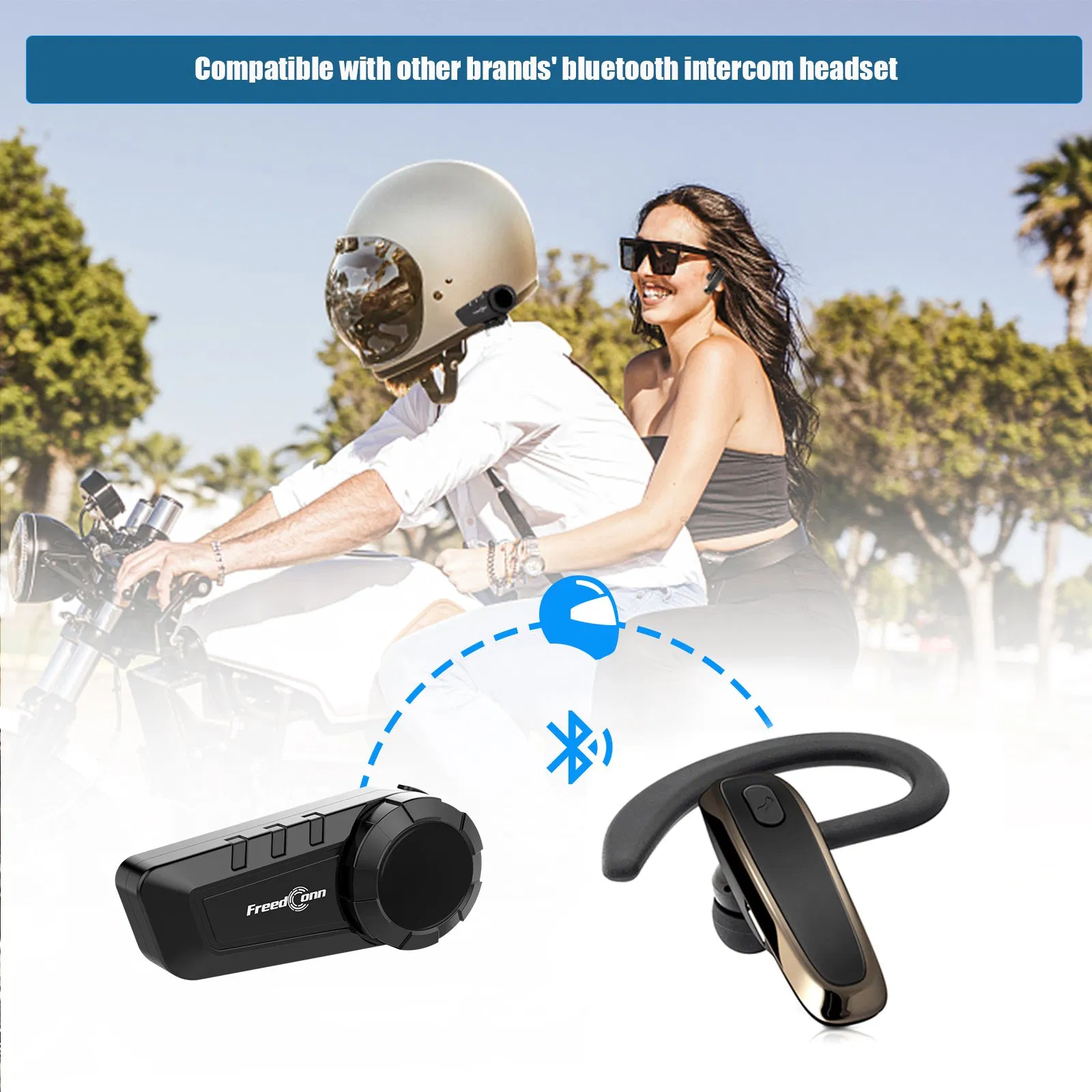 Freedconn Smart Helmet Headset с FM-радио и функцией интеркома