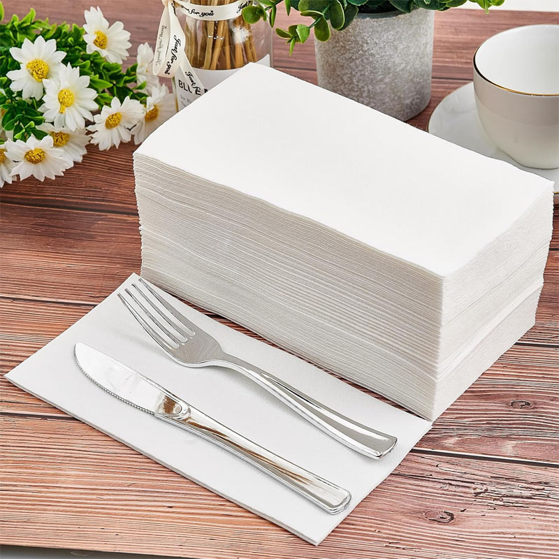 China Custom Disposable Thick Premium Quality Logo Printing Linen Feel Guest Towel Airlaid Paper Kangaroo Napkins
