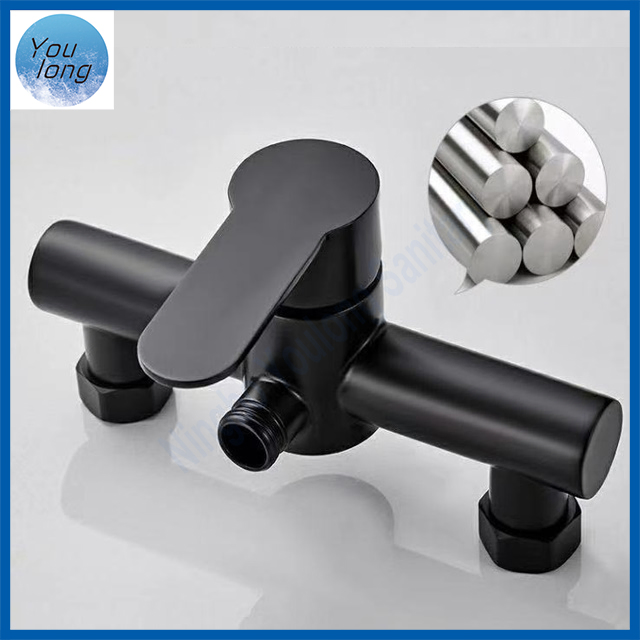 Wall Mount SUS304 Matt Black Bath Mixer with Black Hand Shower
