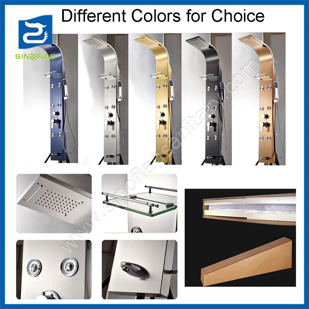 Indoor Bathroom Stainless Steel Massage Shower Column Shower Panel