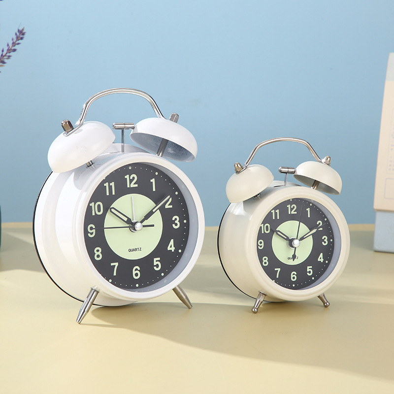 Luminous Simple Metal Silent Children's Student Bedroom Bedside Alarm Clock