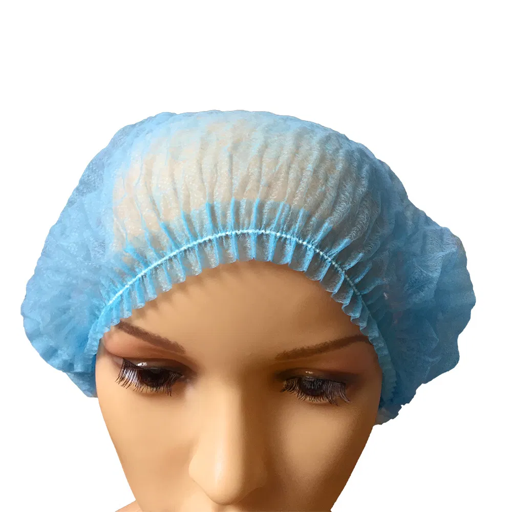 Disposable Non-Woven Bouffant Caps with Elastic Stretch Hair Head Cover Net Medical/Labs/Nurse/Food Service/ Health/Hospital