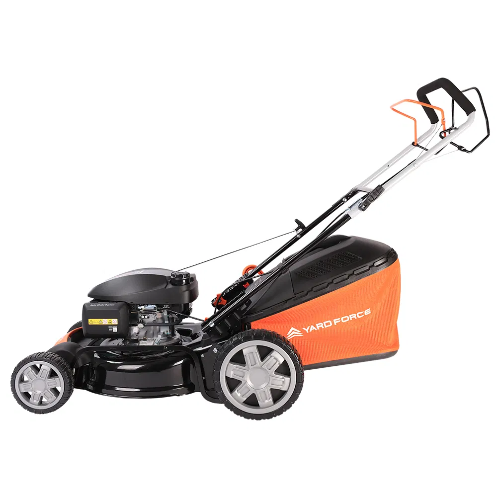 Yard Force Honda 167cc Self-Propelled Lawn Mower, 51cm (20") Steel Deck & 7-Level Cutting - 65L Hybrid Bag, Mulching/Side Discharge - GM H51