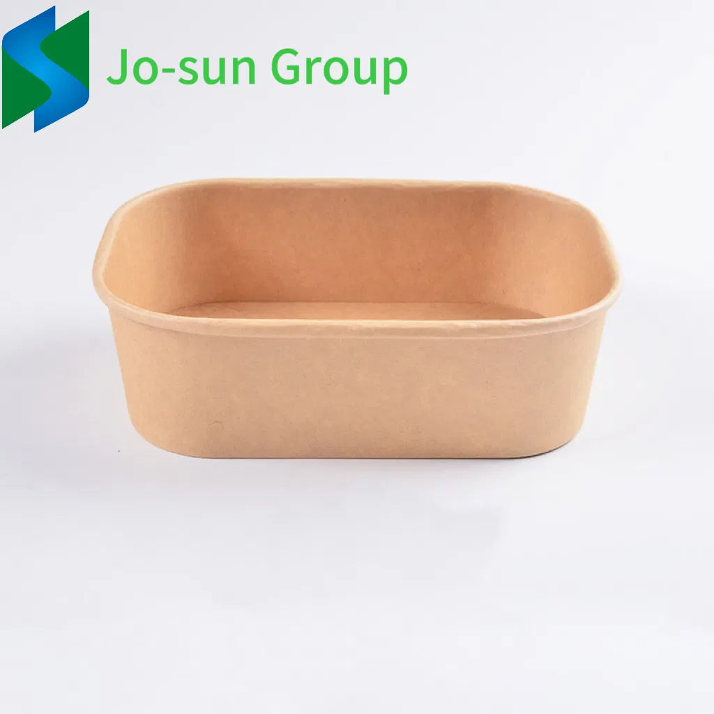 Jo-Sun Disposable 750 Ml Logo Print Custom Paper Cups Take Away Salad Paper Bowl Biodegradable Kraft Paper Cup for Soup Noodle