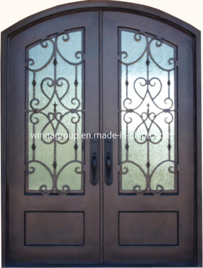 USA Eyebrow Home Wrought Iron Steel Metal Entry Double Door