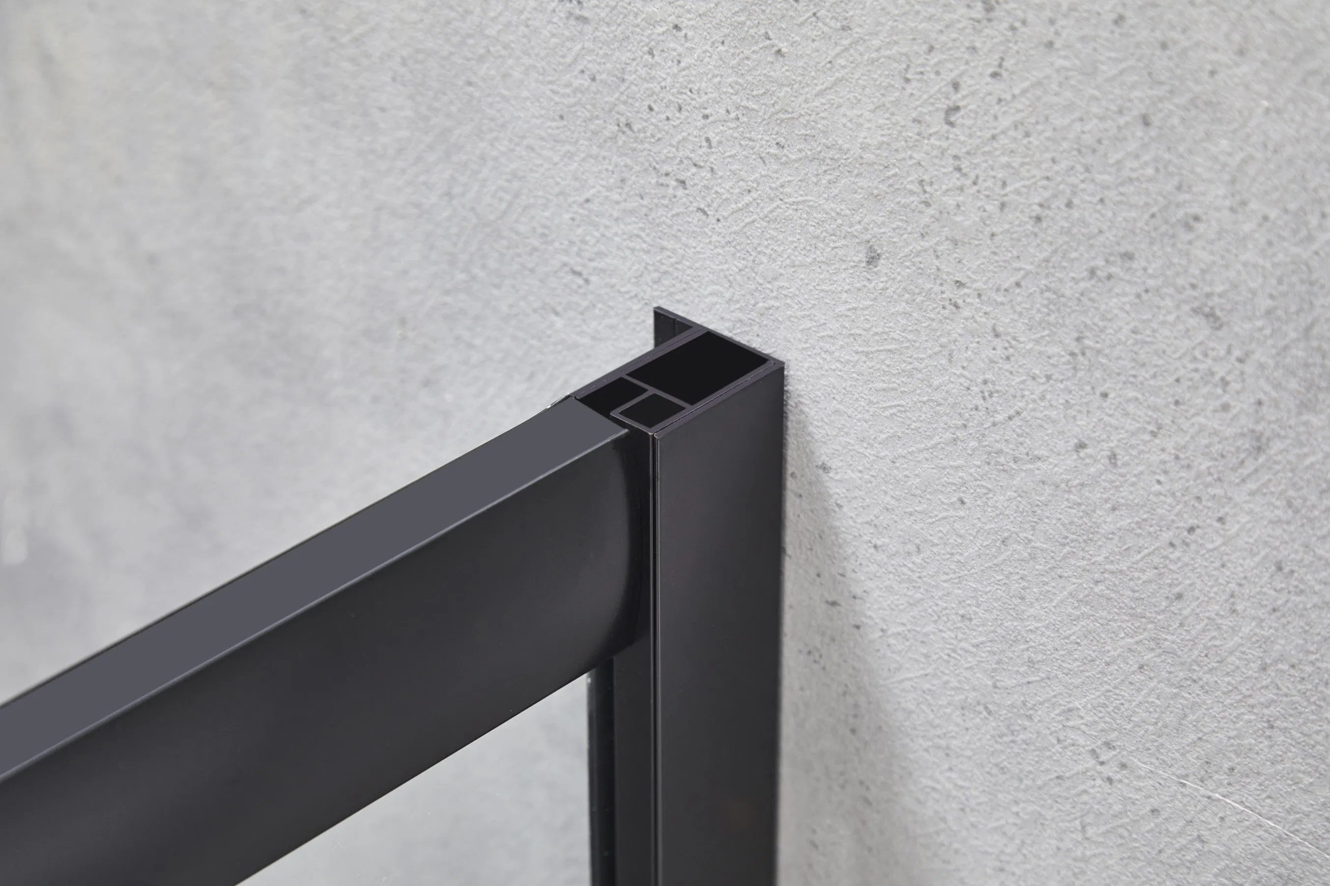 Shower Enclosure, Shower Room with Sliding Double Door and Roller, Extra Shower Panel Available, Showerroom with Black Stone Foundation, 5mm Glasses, Matt Black