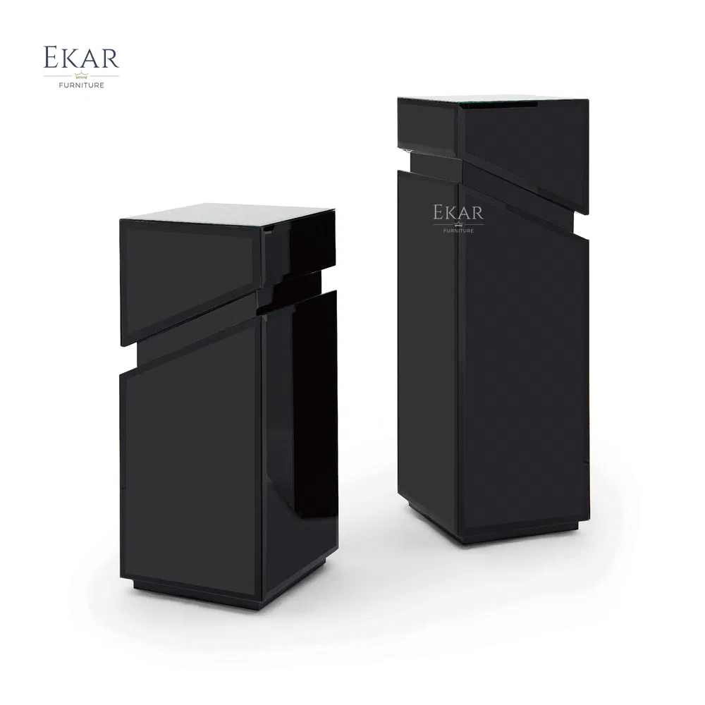 Enhance Your Modern Decor with Gray Mirror Material Flower Stand