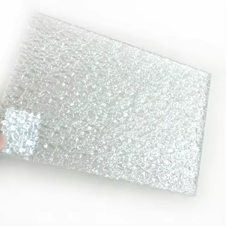 Jinjing Clear/Middle Iron/Low Iron Moru Nashiji Diamond Glass Pattern Glass for Building Interiors