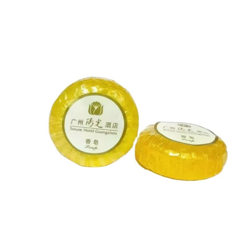 Custom Luxury Hotel Bath Soaps Disposable Plastic Small Round-Shape Logo Travel Set