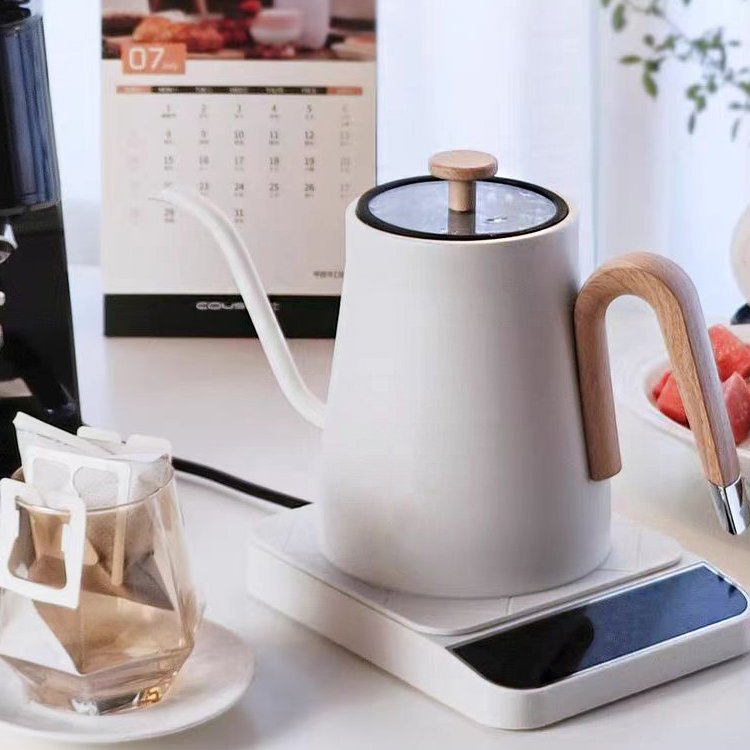 Electric Gooseneck Stainless Steel Water Kettle 800ml Stainless Steel Kettle Hand Boiler Gooseneck Pour Over Kettle for Coffee