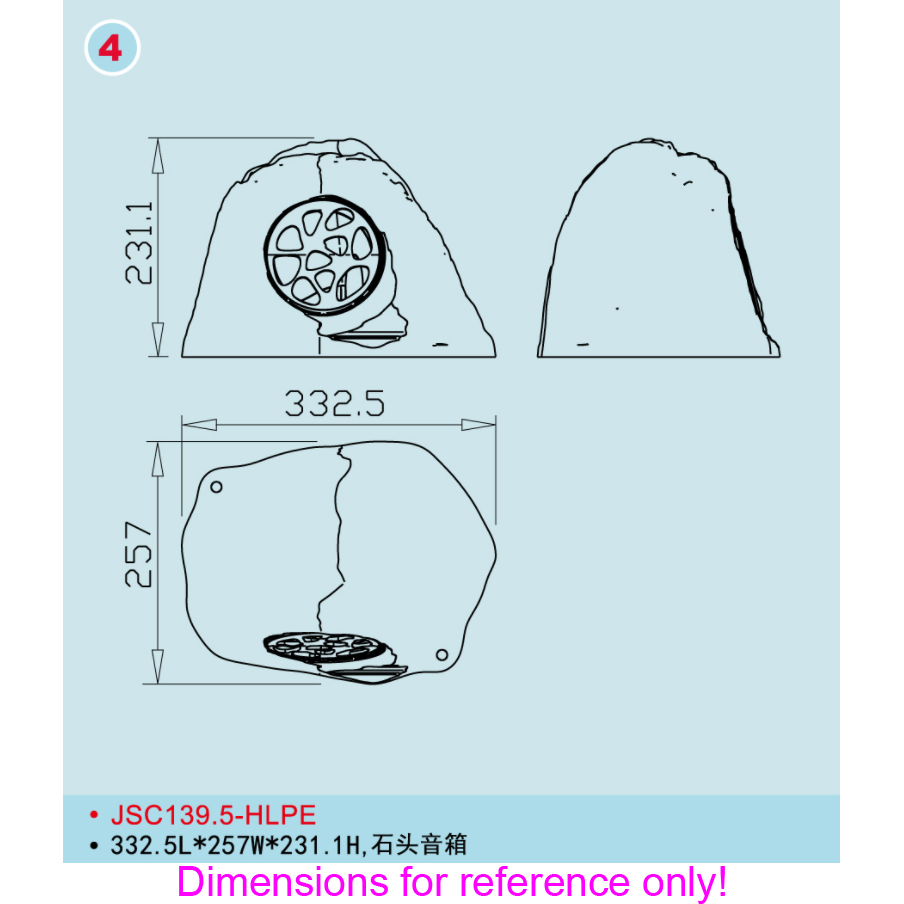 Empty Outdoor Lawn Speaker Cabinet Stone Shape (139)