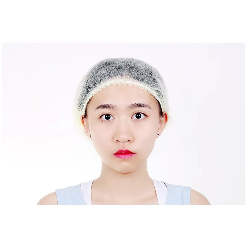 Disposable Mob Cap Non Woven PP Surgical Clip Cap Factory Worker Cap Dust Proof Head Cover
