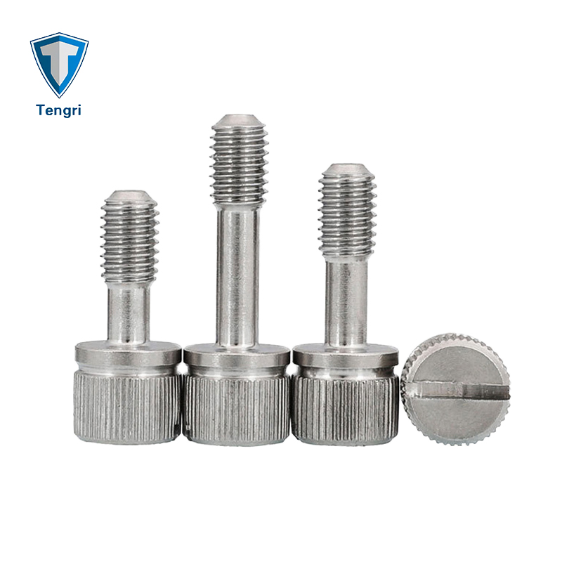 Captive Slotted Knurled Head Waisted Shank Manual Adjustment Thumb Screw