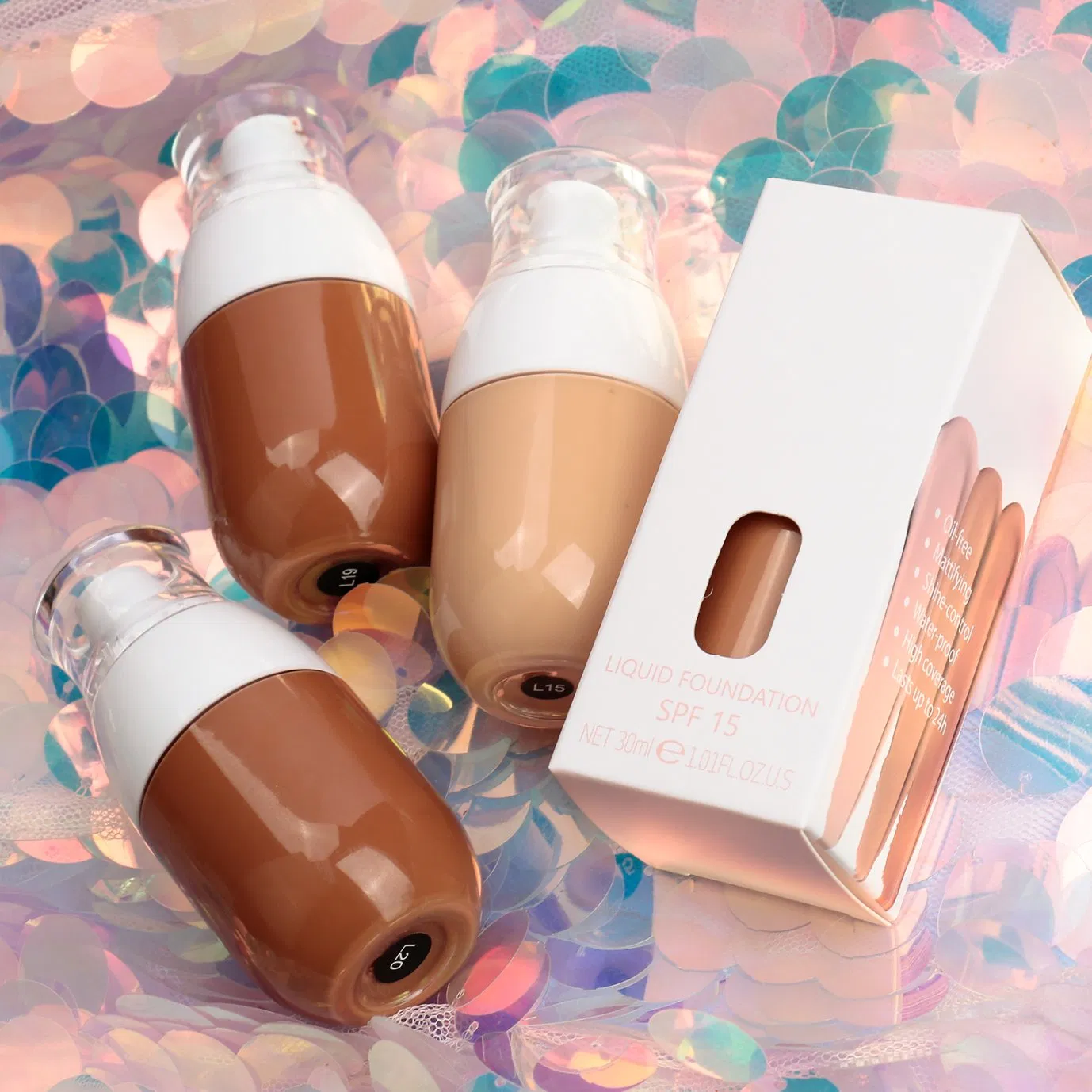 Global Skin Tone Liquid Foundation Base Wholesale Makeup Bulk in Stock
