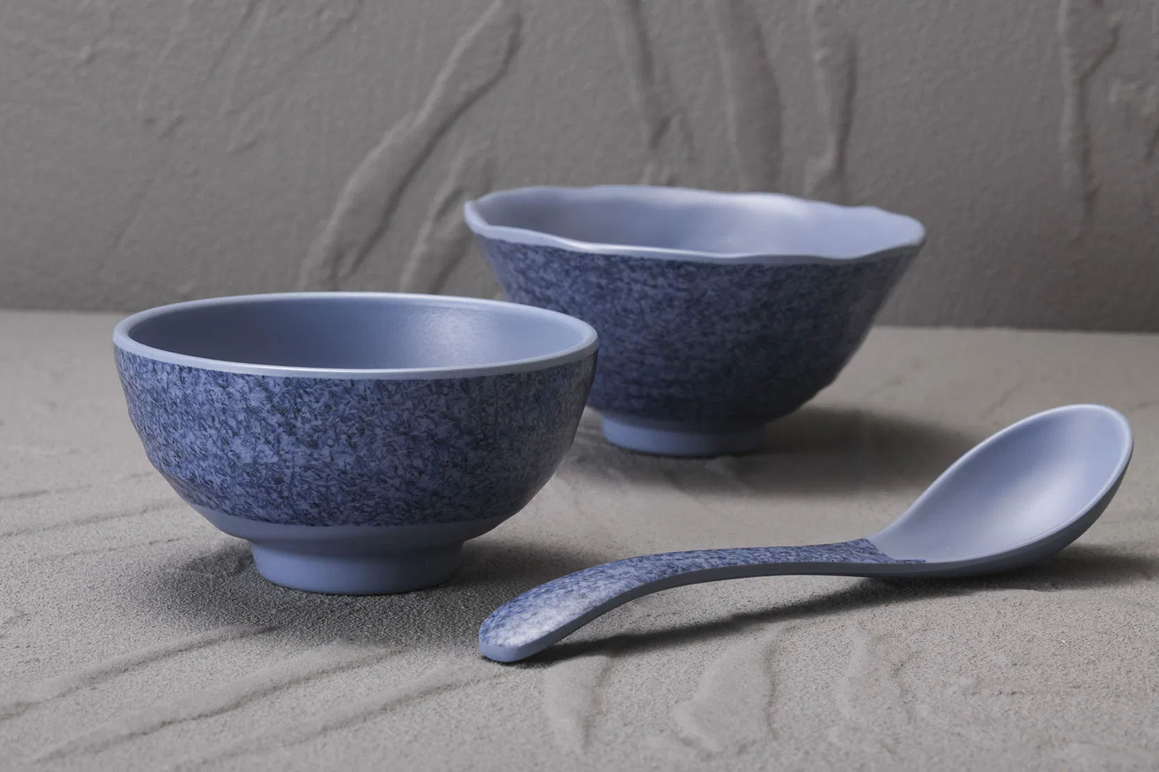 Premium Melamine Blue Long Handle Spoon Korean Style Dinner Spoon for Restaurant Household