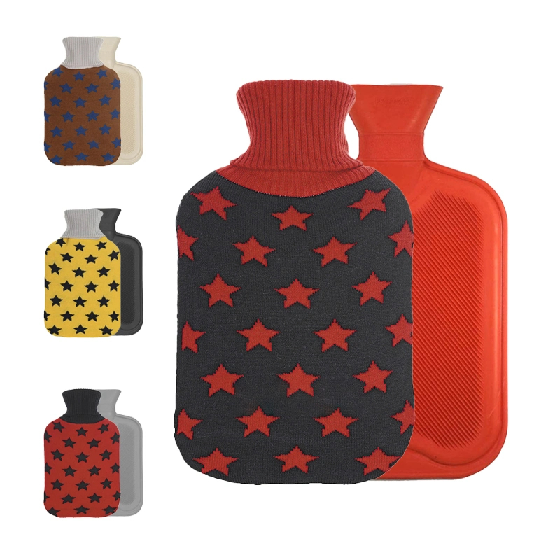 Fashion Popular Acrylic Star Jacquard Winter Outdoor Knit Hot Water Bottle Cover Bag Cover