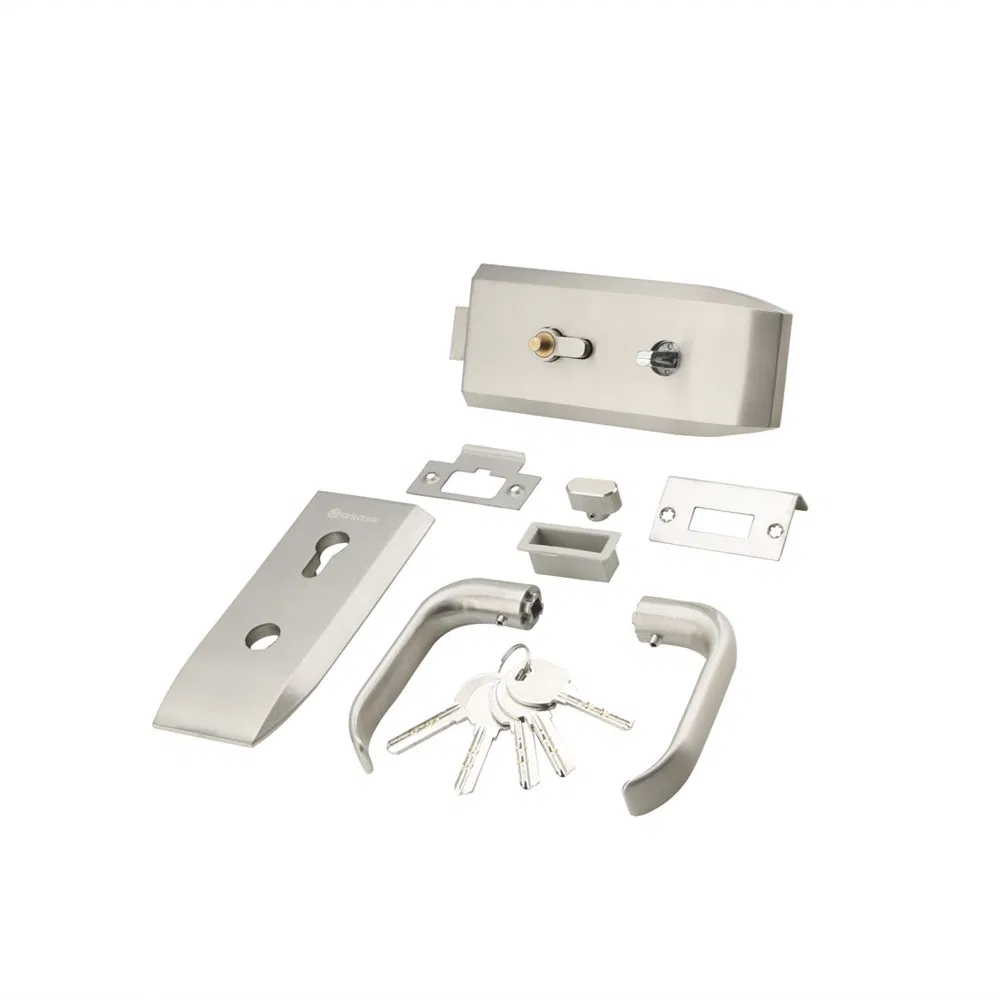 Office Glass Partition Hardware Stainless Steel Anti-Theft Glass Door Cylinder Lock