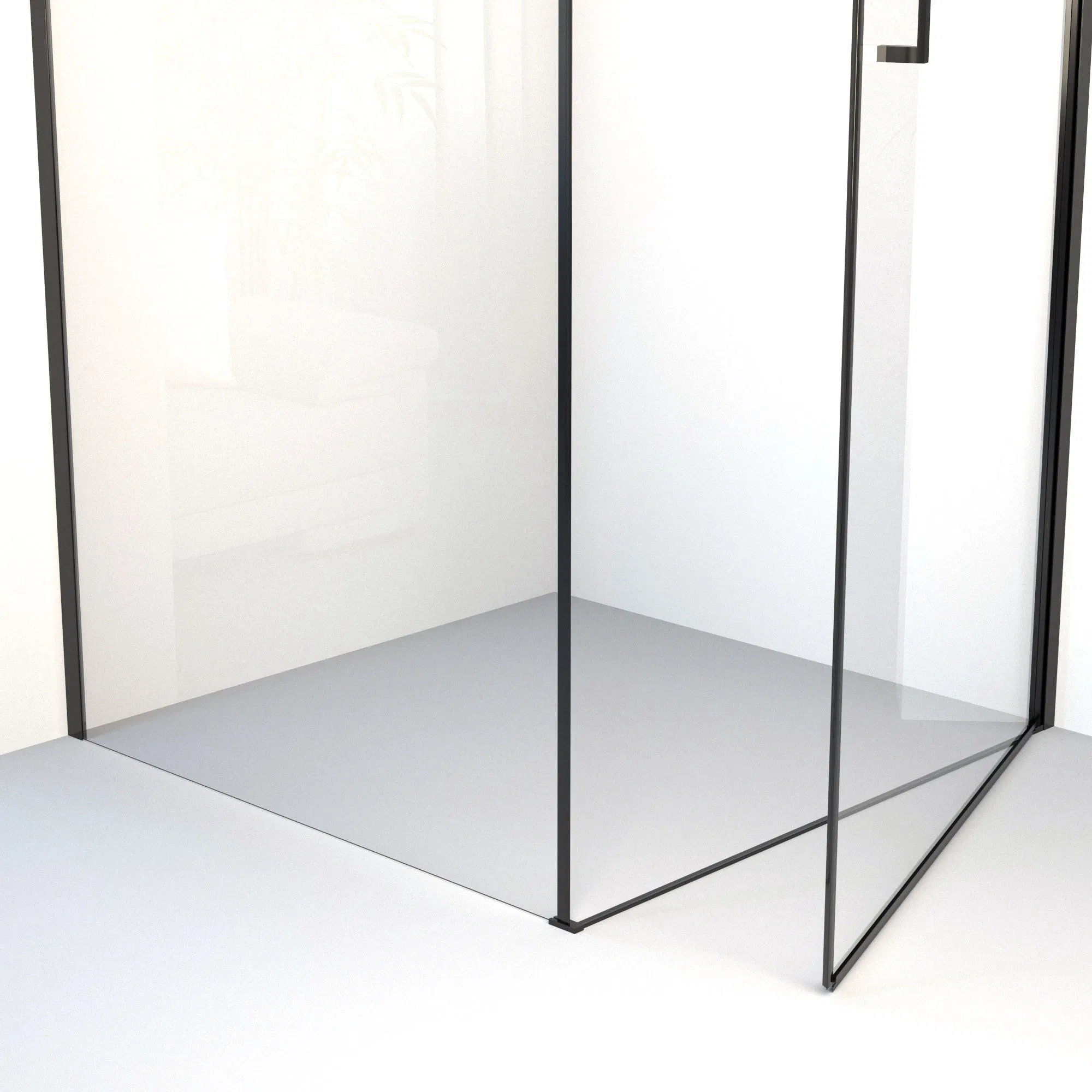 Badkamer Modern Bathroom Black Aluminium Frame Simple Glass Shower Enclosure