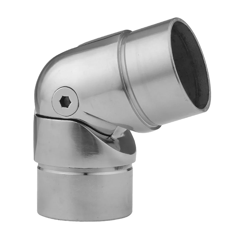 OEM Custom 304 316 Stainless Steel Adjustable Pipe Connectors Round Pipe Handrail Elbow Angle Joint Railing Elbow Fittings for Handrail Tube Accessories