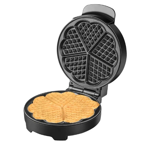 Home Nonstick Coating 5 Heart Shape Waffle Maker Electric Donut Pancake Maker with Temperature Control