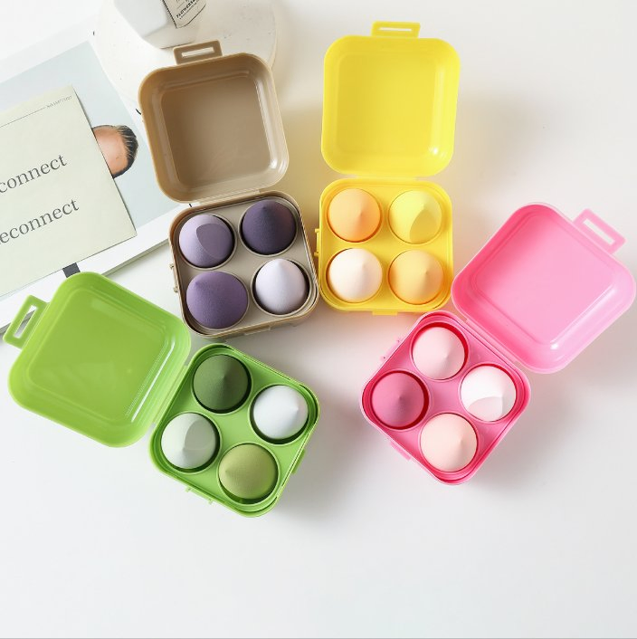 Solid Color Makeup Sponge Set, Drift Bottle Puff Set, Waterdrop & Gourd-Shaped Slanted Makeup Sponges, Cosmetic Sponge