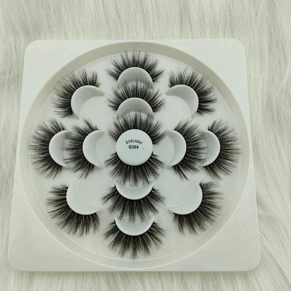 Imitation Mink False Eyelashes 7 Pairs of Lotus Plate 3D Chemical Fiber Eyelashes Natural Thick False Eyelashes