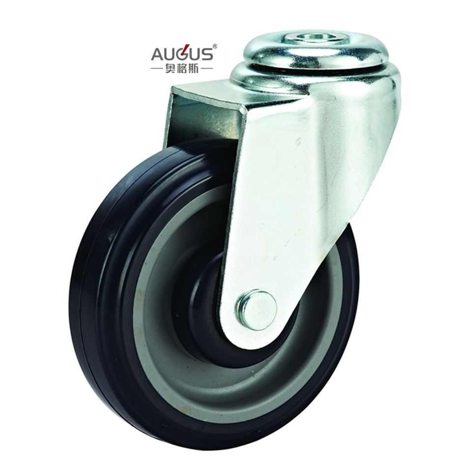 Augus Hot Sales Swivel PU TPR Castor Cart Wheels Stroller Casters Shopping Trolley Wheel