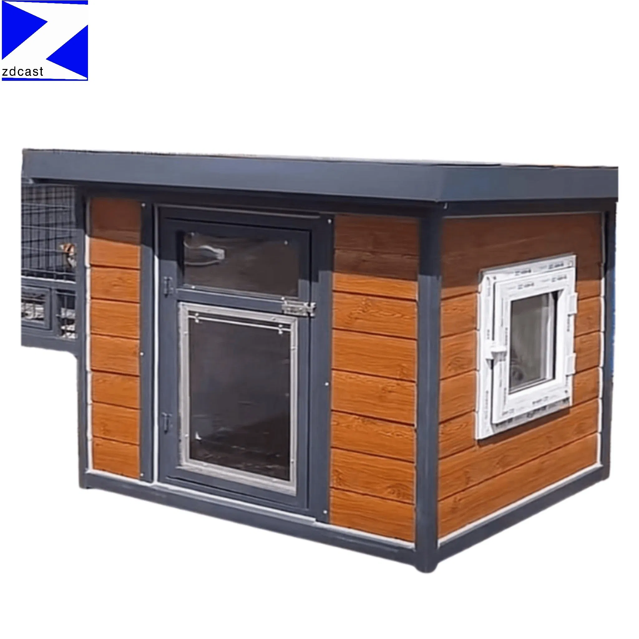Luxury Outdoor Dog House with Modern Asphalt Roof and Wooden Kennel for Printed Pet Cages for Cats and Furry Friends