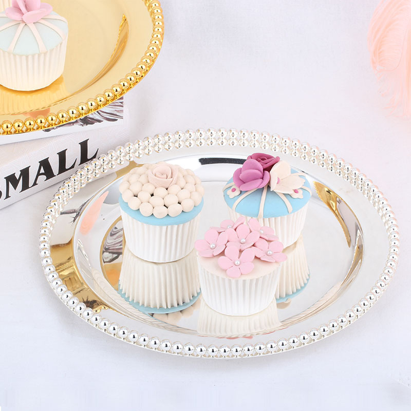 Wedding Metal Gold or Silver Plated Beaded Charger Plate for Party Banquet