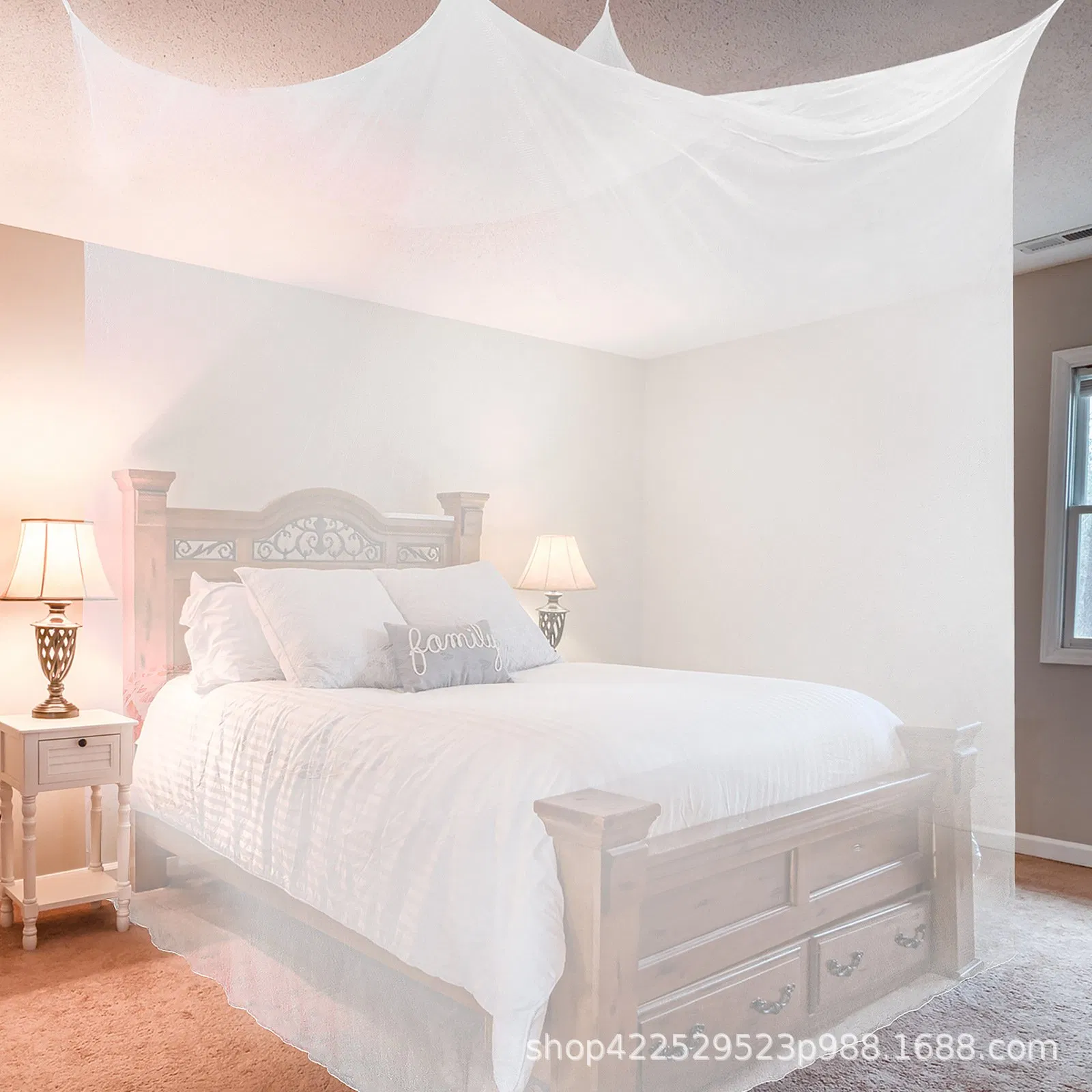 Long Lasting Insecticide Mosquito Net for Bed Deltamethrin Insecticide Large White Bed Canopy