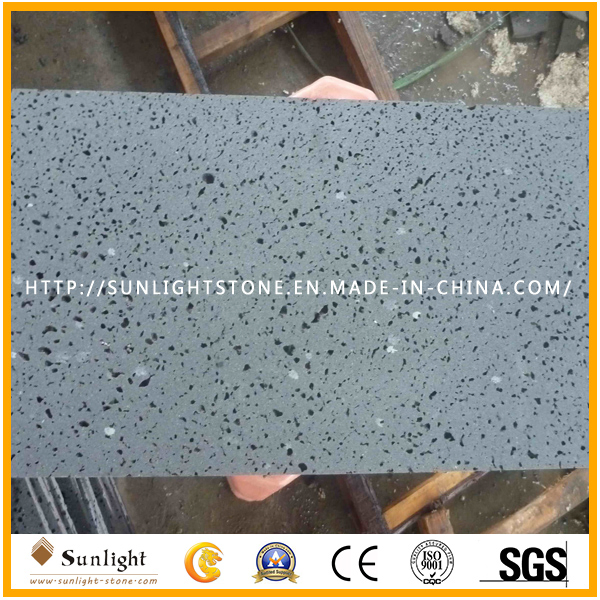 Natural Honed Hainan Black/Grey Basalt/Lava Stone for Paving Tile