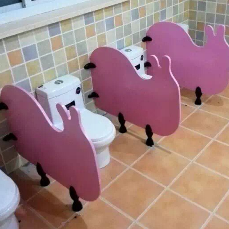 Customized Design Colorful Compact Laminate HPL for Children Kids Toilet Partitions Dividers