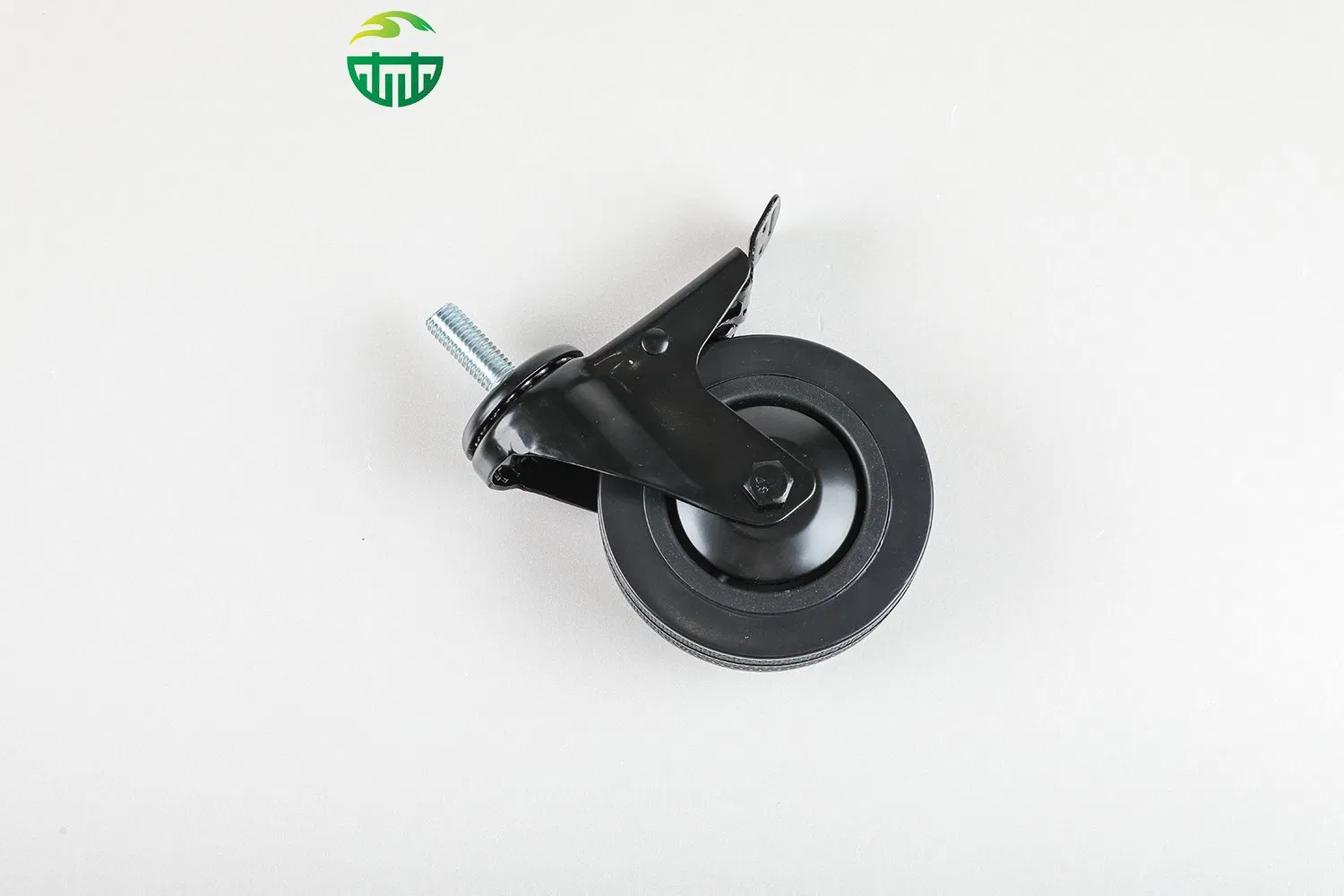 Medium-Sized Black Rubber Caster Wheel with Brakes