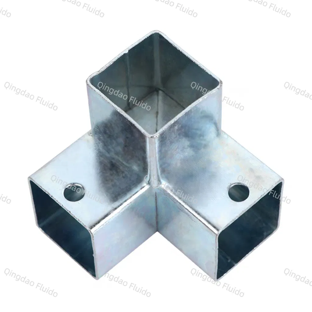 Square Pipe Connector for Structural Frames of Greenhouses and Agricultural Setups.