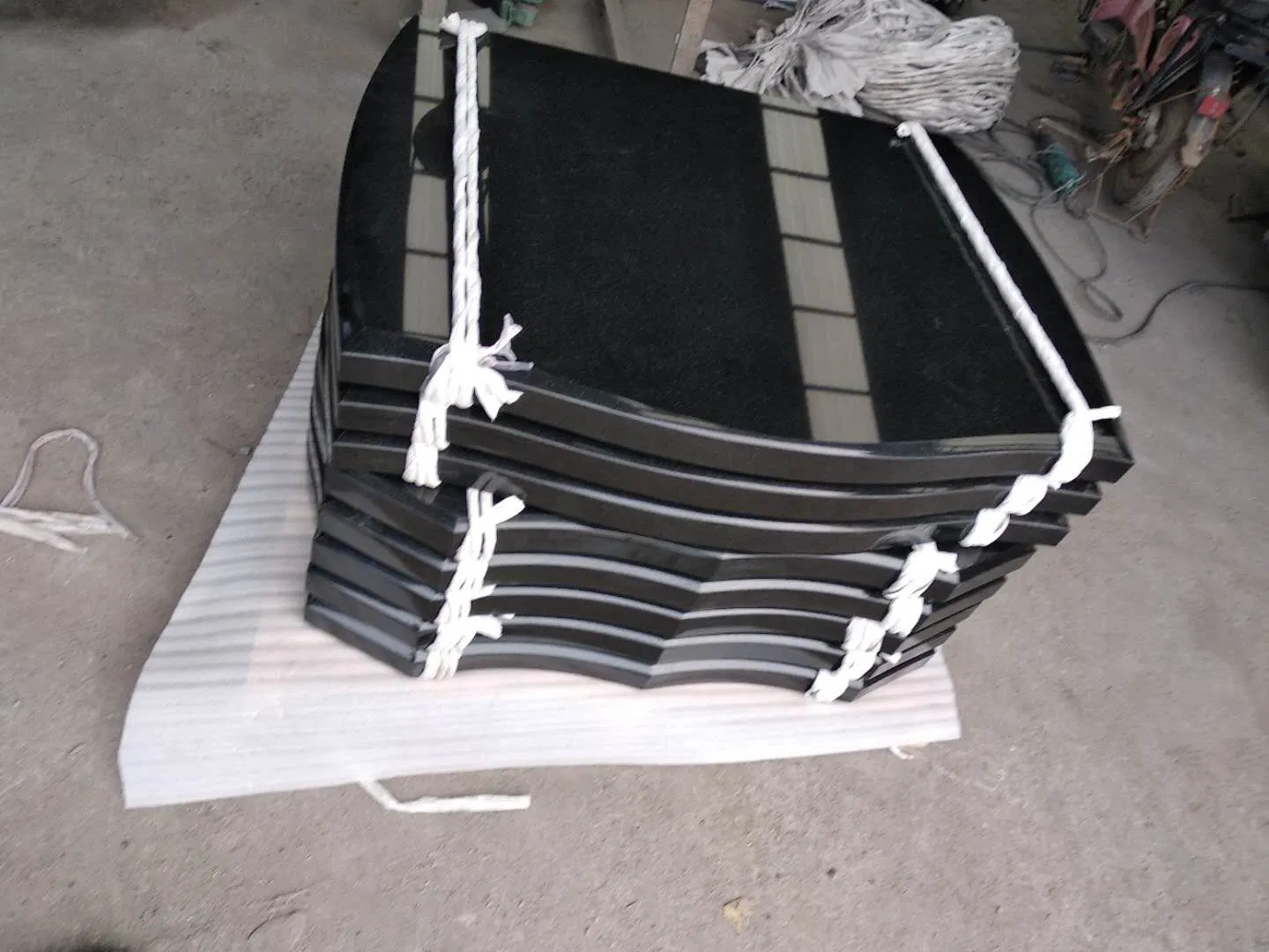 Poland Cross Black Granite Tombstone Monument