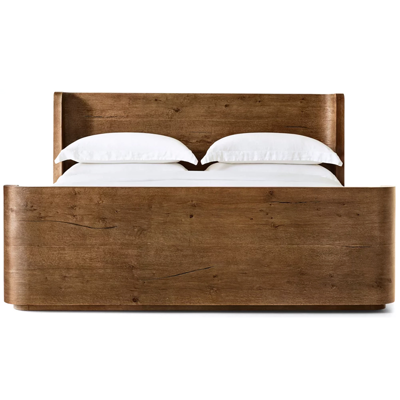 Кровать деревянная минимализм для дома отелей