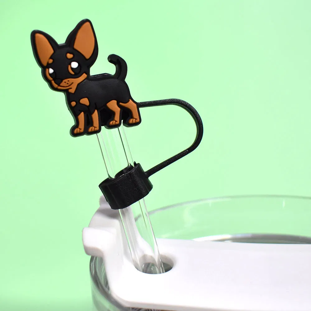 Wholesale Cartoon Dog PVC Straw Topper Mold for Creative Bars