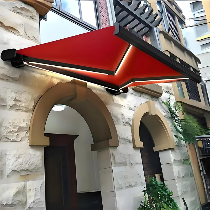 Modern Outdoor Customizable Multiple Color Aluminum Alloy Polyester Telescopic Automatic Awning
