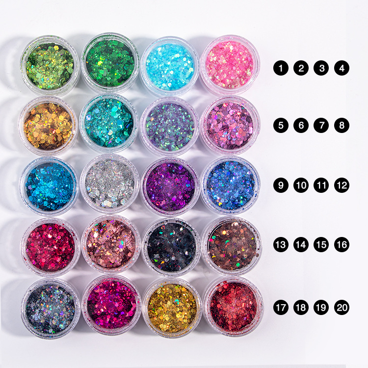 Custom Logo Laser Body Eye Chunky Glitter Eyeshadow Loose Glitter Powder