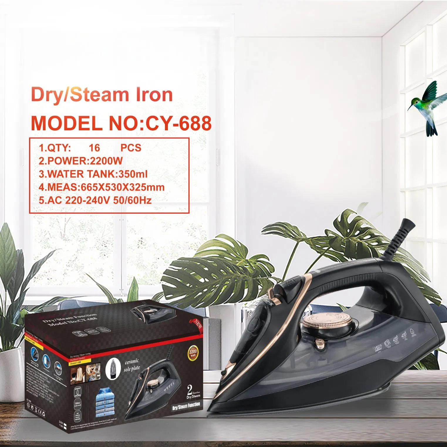 Portable Handheld Iron with Dry Steam Travel - Perfect for Home Use
