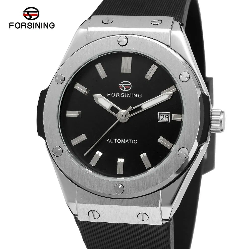 Hot-Selling Brand Forsining Silicone Band Fashion Casual Men's Sports Full-Automatic Mechanical Watch